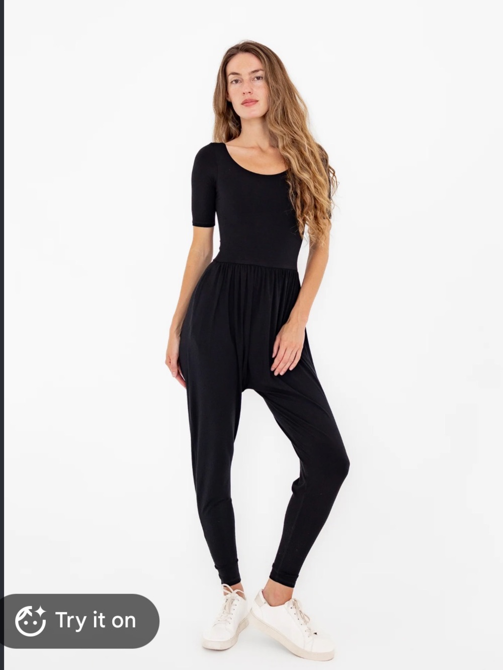 IMBODHI Sleeved Bodhi Jumper XL Black Harem Jumpsuit Yoga Lounge Minimalist